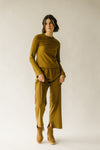The LaBeouf Ribbed Straight Leg Pants in Golden Olive