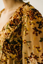 The Lumina Floral Midi Dress in Beige