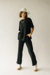 The Clooney Ribbed Straight Leg Pants in Black