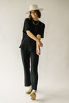 The Clooney Ribbed Straight Leg Pants in Black