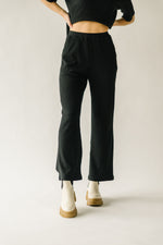 The Clooney Ribbed Straight Leg Pants in Black