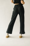 The Clooney Ribbed Straight Leg Pants in Black