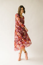 The Irina V-Neck Maxi Dress in Brown Multi