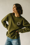 The Smiley Crewneck Pullover in Olive