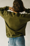 The Smiley Crewneck Pullover in Olive