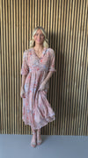 The Bremerton Floral Midi Dress in Blush