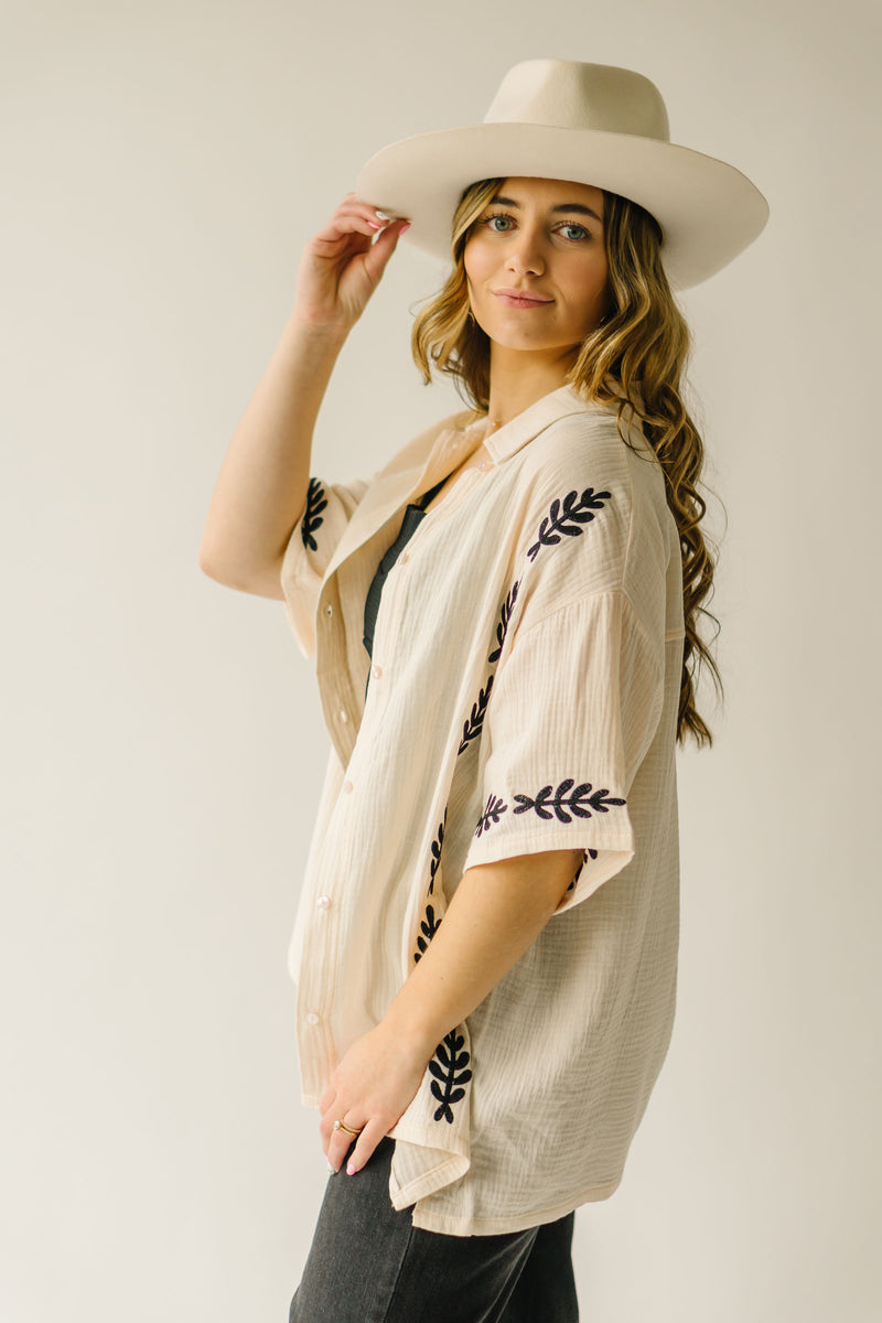 The Martings Embroidered Detail Blouse in Cream