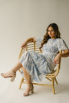 The Morena Tiered Midi Dress in Light Blue