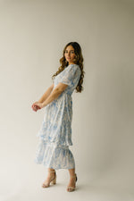 The Morena Tiered Midi Dress in Light Blue