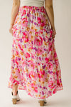 The Ruston Button Detail Maxi Skirt in Pink