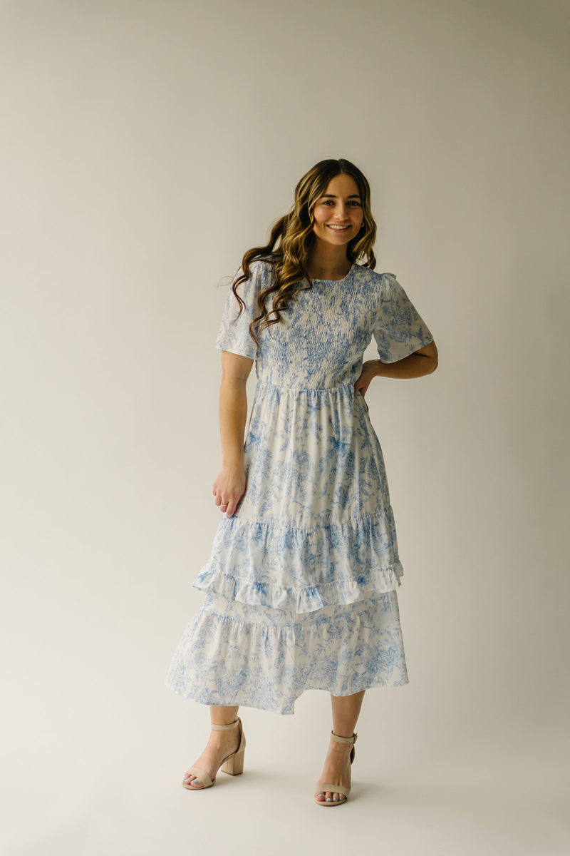 fordel Klappe Velsigne The Morena Tiered Midi Dress in Light Blue – Piper & Scoot