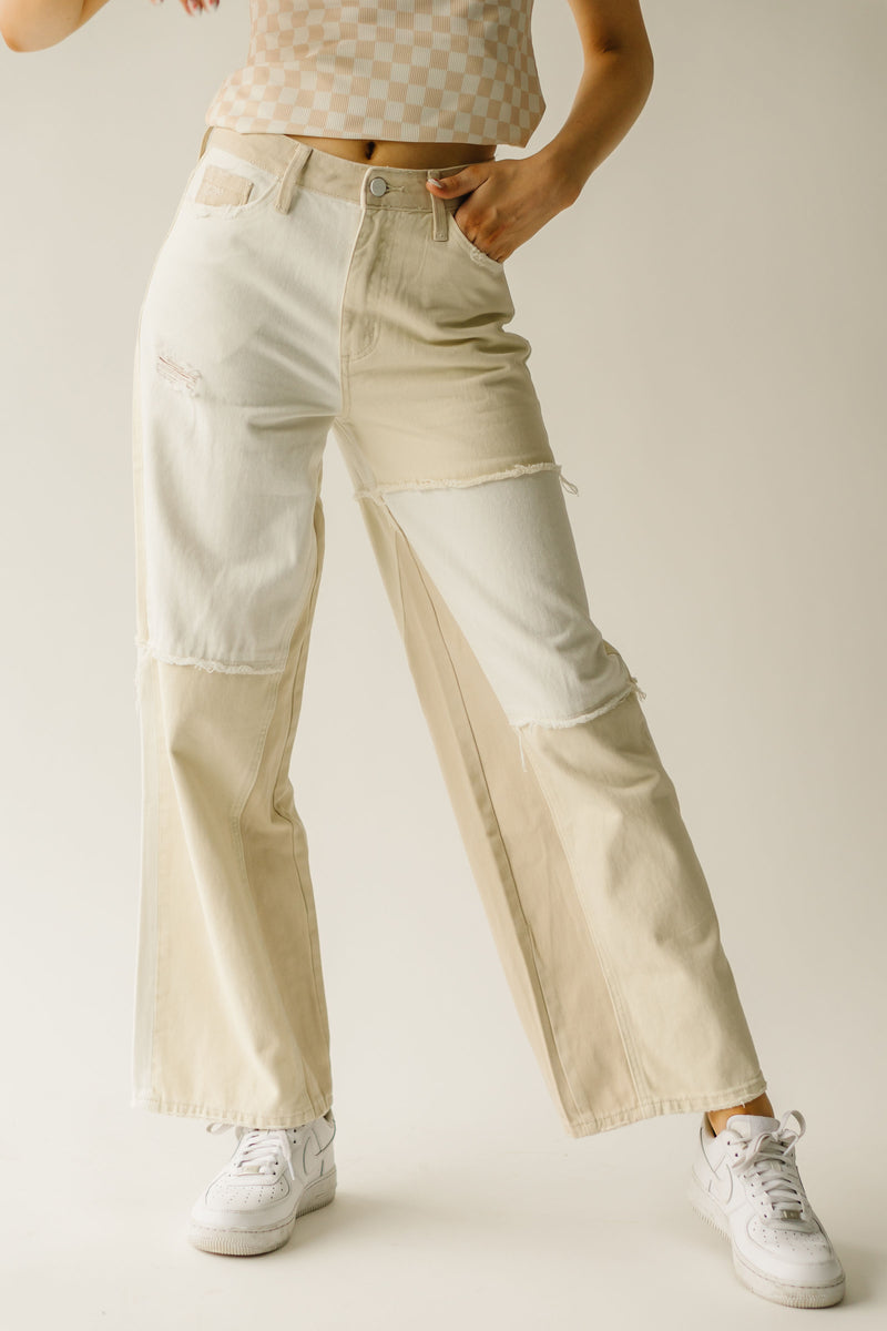 Denim: Shawna Super High Rise Wide Leg Jean in Cream