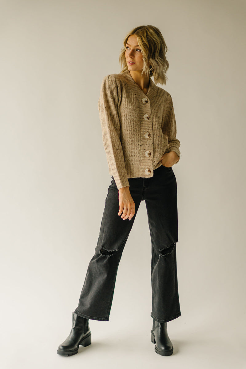 The Kirsten Button Down Cardigan in Oatmeal