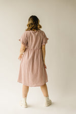 The Atwood Ruffle Sleeve Dress in Mauve