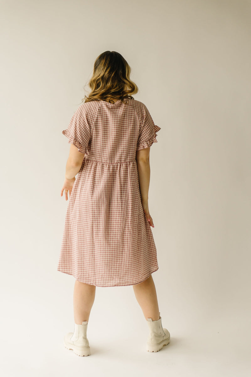 The Atwood Ruffle Sleeve Dress in Mauve