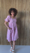 The Millerton Square Neck Floral Dress in Dusty Rose