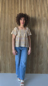 The Sherman Bubble Sleeve Blouse in Dusty Mustard