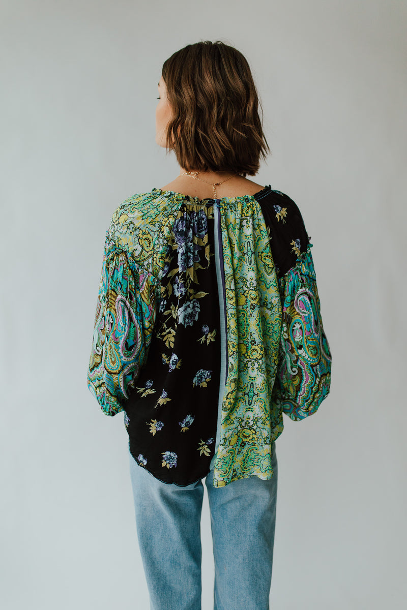 Free People: Gemini Blouse in Dark Night Combo