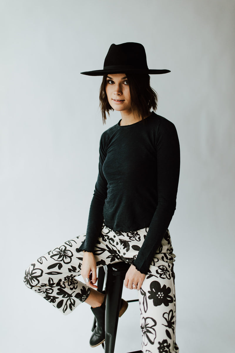 The Kearney Floral High Waisted Pant in Cream