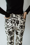The Kearney Floral High Waisted Pant in Cream