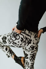 The Kearney Floral High Waisted Pant in Cream