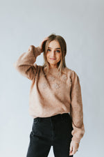 The Purser Floral Textured Sweater in Dusty Apricot