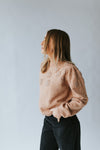 The Purser Floral Textured Sweater in Dusty Apricot