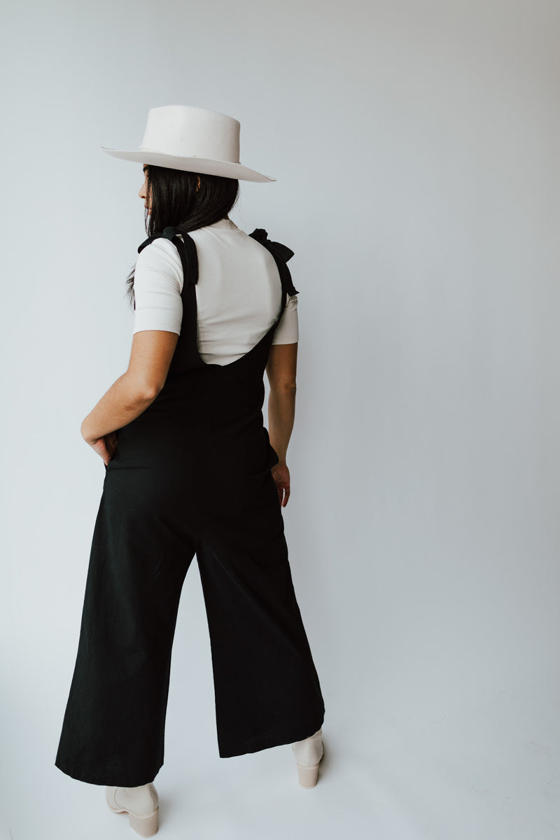 The Kemper Tie Detail Jumpsuit in Black