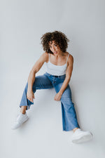 The Ramona High Rise Wide Leg Jeans in Medium Indigo