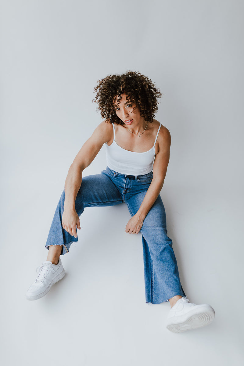The Ramona High Rise Wide Leg Jeans in Medium Indigo