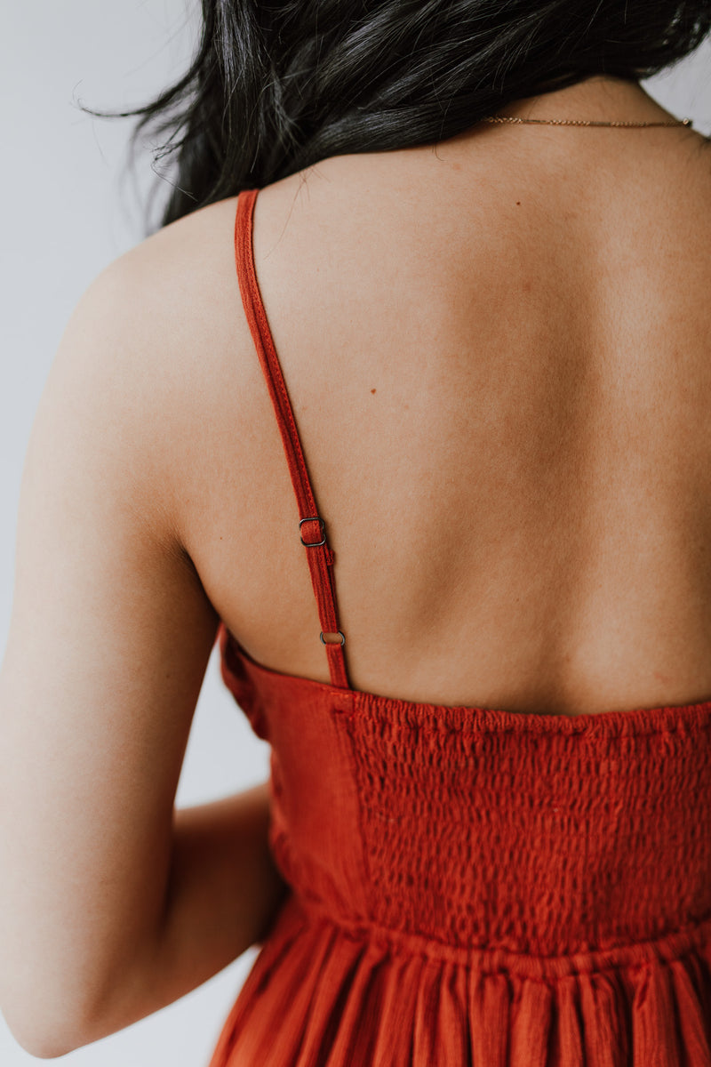 The Danbury Detail Cami Dress in Terracotta