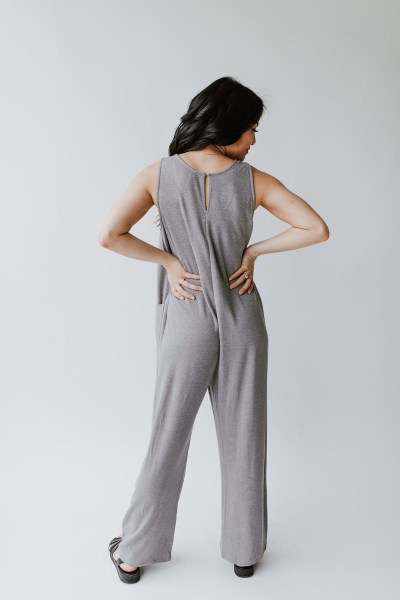 The Clermont Knit Jumpsuit in Heather Grey
