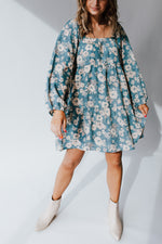 The Lansbury Tiered Dress in Blue Floral