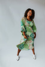 The Steadman Patterned Maxi Dress in Green
