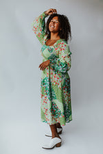 The Steadman Patterned Maxi Dress in Green