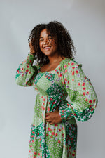 The Steadman Patterned Maxi Dress in Green