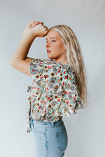 Free People: Call Me Later Printed Bodysuit in Sweet Combo