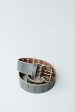 Free People: We The Free Triple Threat Leather Belt in Pine