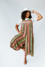 The Moran Wide Leg Tank Jumpsuit in Green Floral