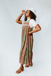 The Moran Wide Leg Tank Jumpsuit in Green Floral