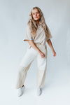 The Mollen Button-Up Tee in Khaki