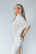 The Mollen Button-Up Tee in Khaki