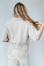 The Mollen Button-Up Tee in Khaki