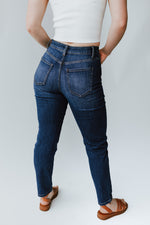 Girls Blue Ripped Knee Belted Moira Mom Jeans