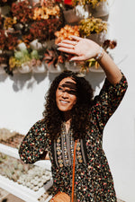 The Edmonds Patterned Dress in Black