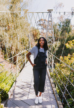 The Bridget Zip-Up Overalls in Charcoal