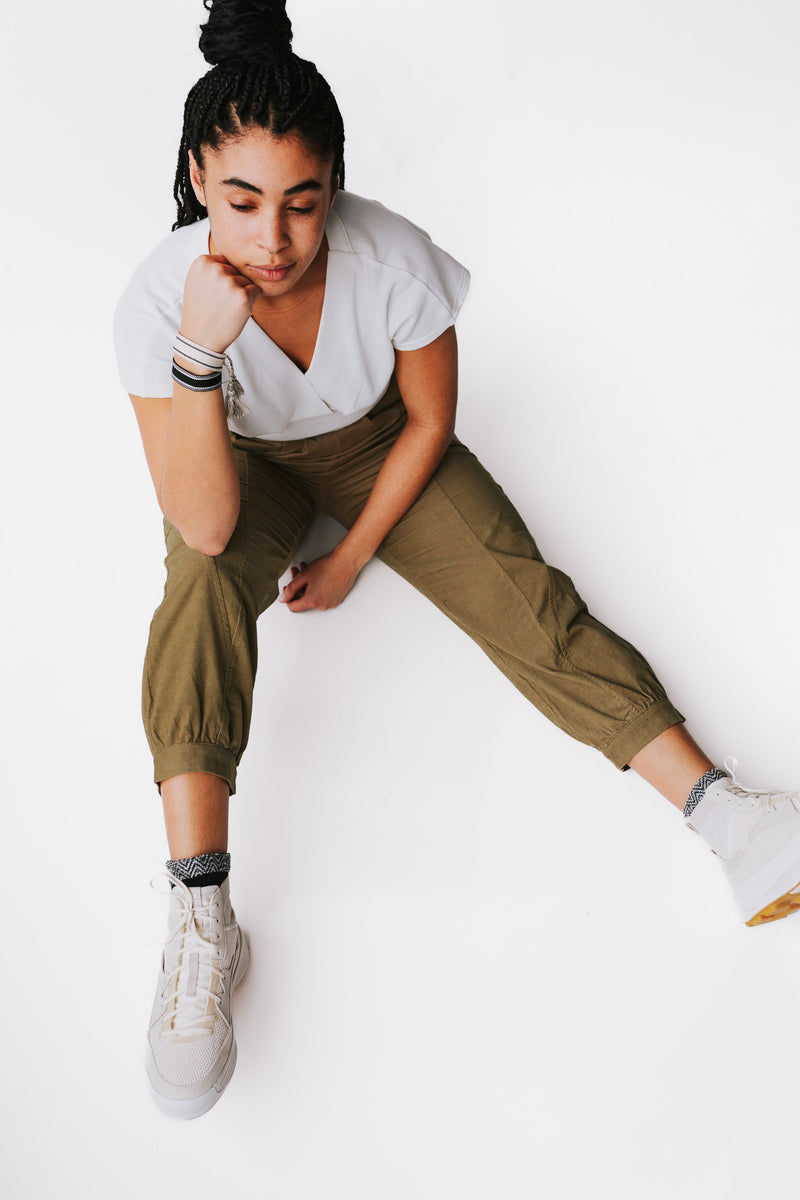 The Gallagher Corduroy Jogger in Thyme