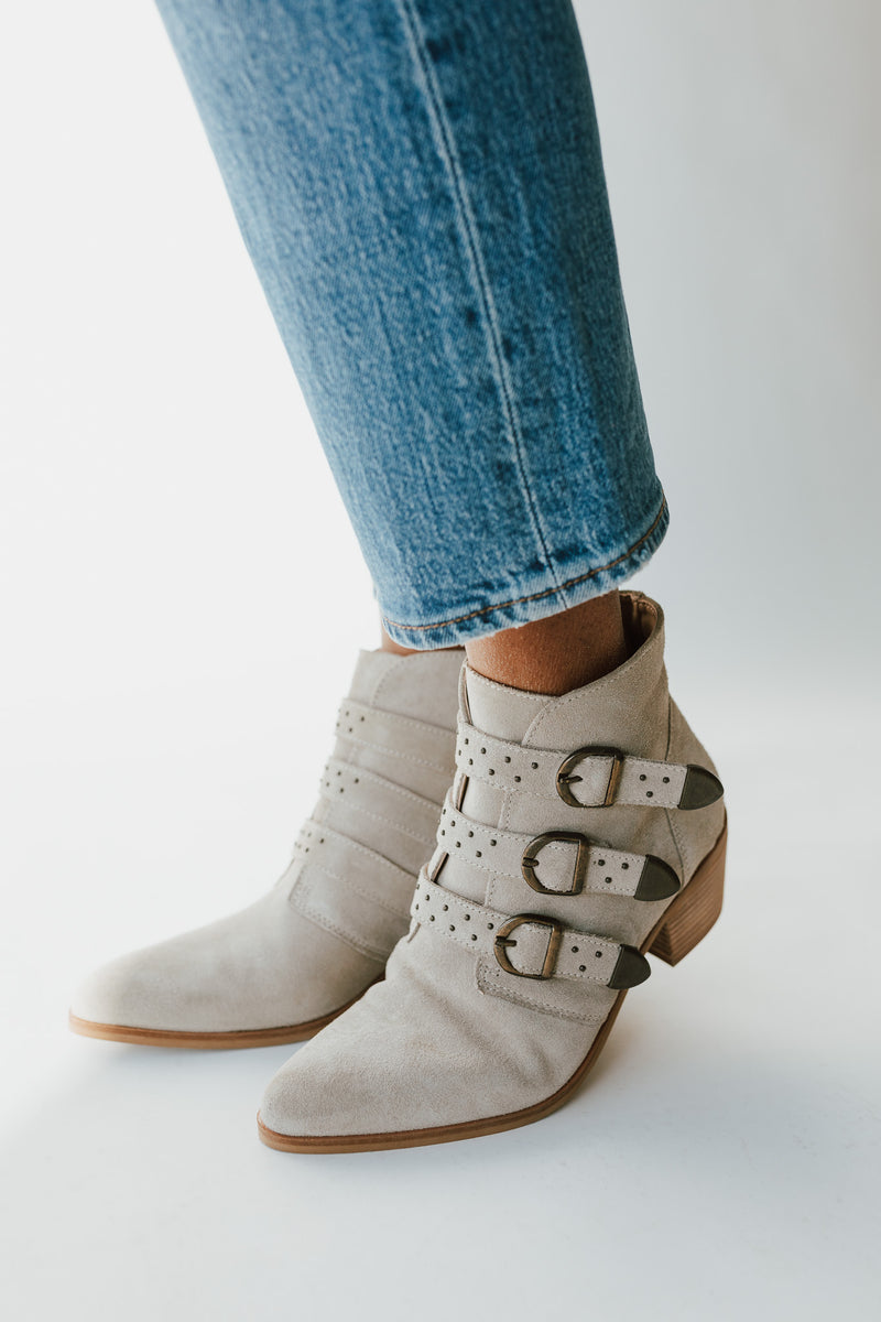 The Kartini Buckle Boot in Beige