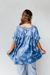 Free People: Moon City Printed Tee in Chambray Combo
