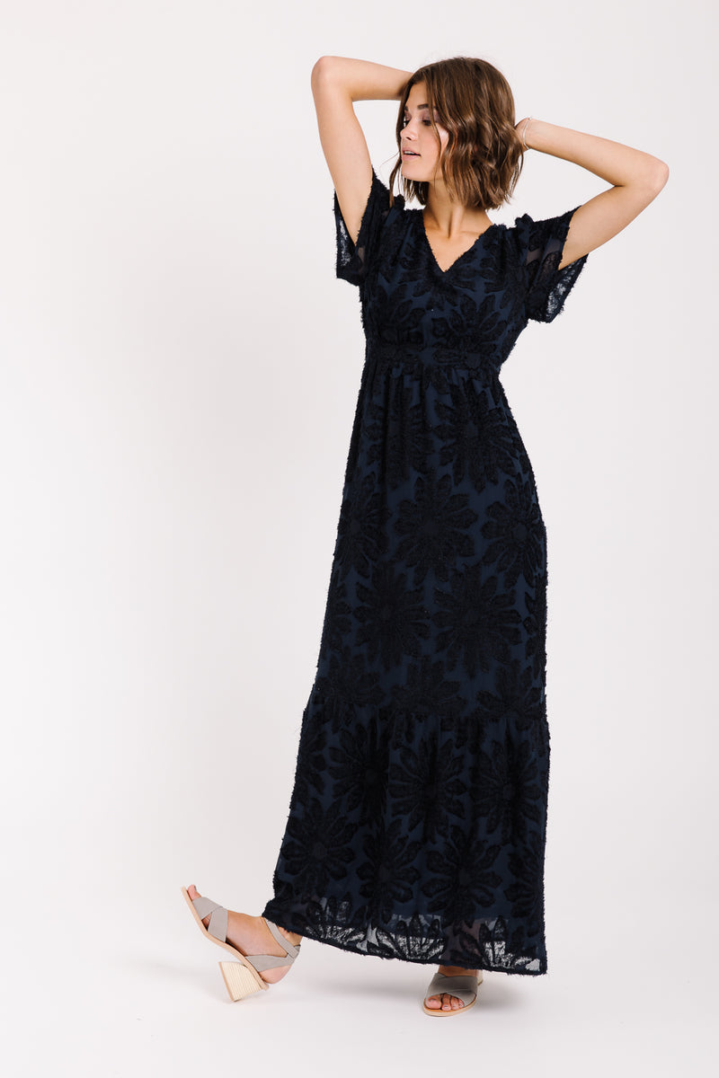 Piper & Scoot: The Theater Detail Maxi Dress in Navy